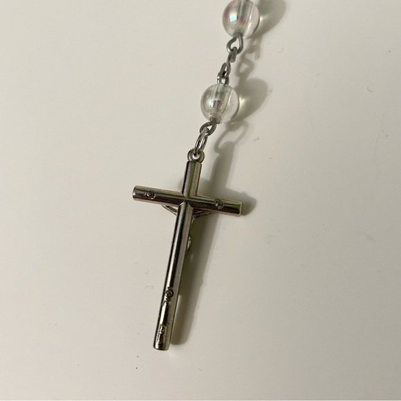 Vintage Crucifix Catholic Jesus Christian Cross Pendant Rosary Necklace - Picture 7 of 16